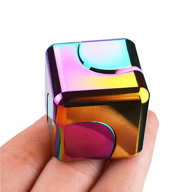 High-Speed Metal Square Anti-Stress Hand Spinner Decompression Fidget Rotating Finger Cube Unisex Gift Item