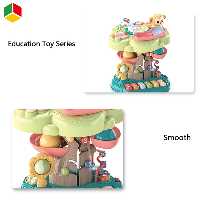 QS Baby Multi-Function Early Education Learning Cartoon Light Beat Drum Gear Piano Keyboard Musical Toys