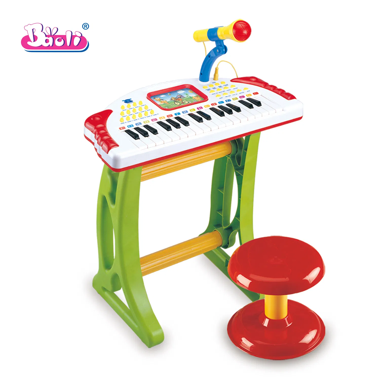Baoli Kids Electric Piano Educational Toy with Microphone and Drum Features