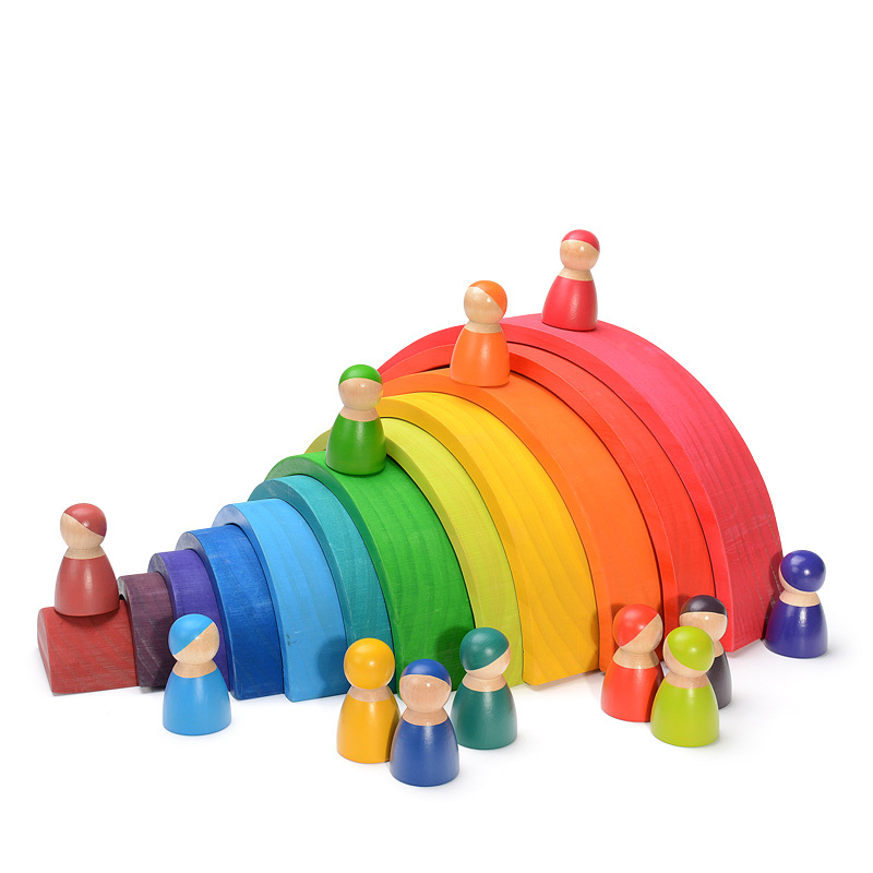 Wooden Rainbow Arch Stacking Montessori Toys