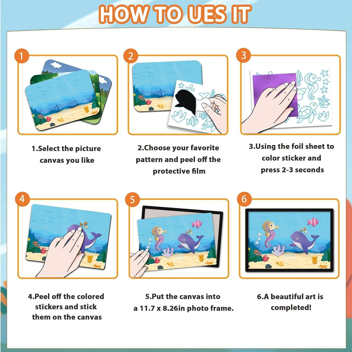 Roll Over Image to Zoom in Art &amp; Craft Activity Toys Kit, Foil Fun Animals Crafts, DIY Creative Toy