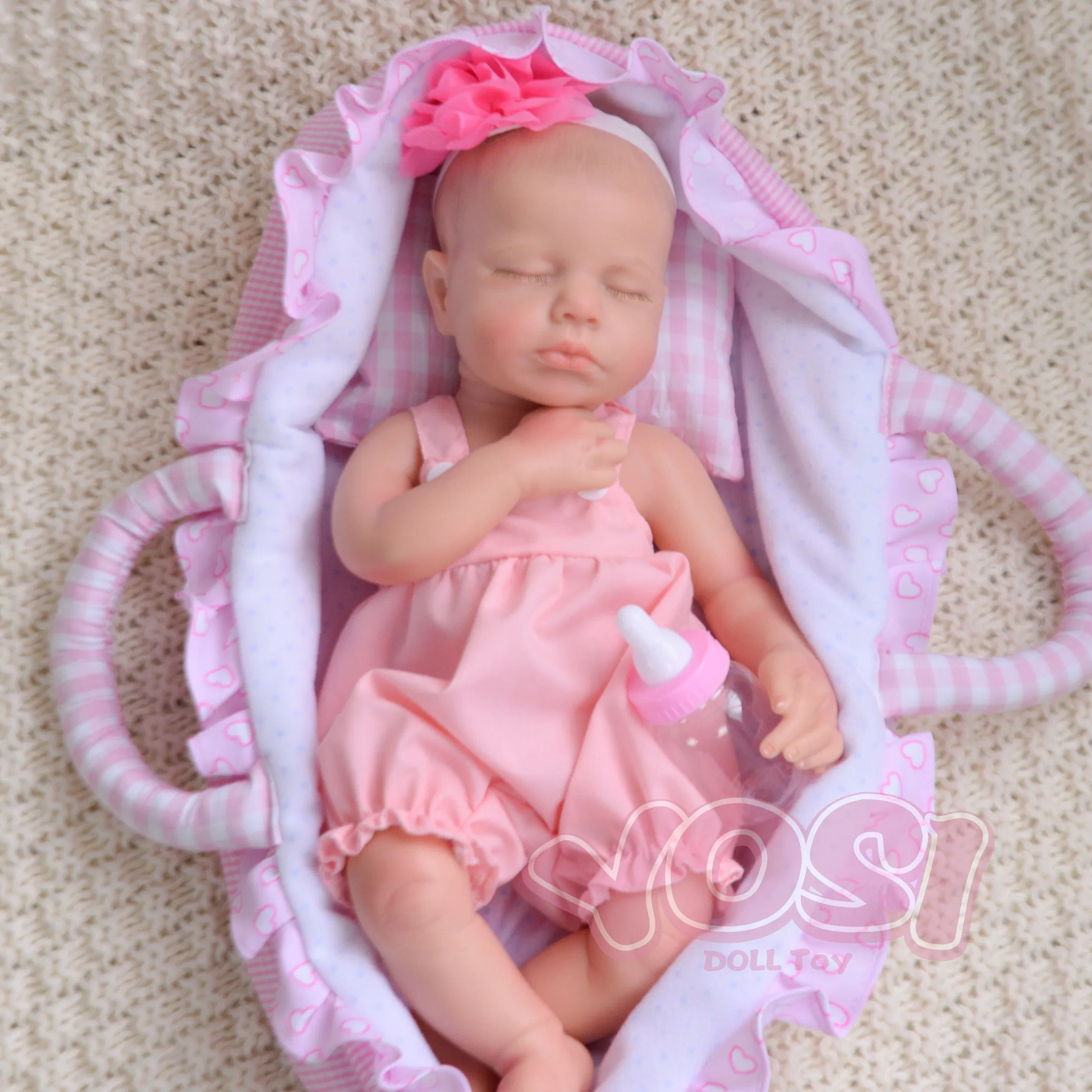 13inch Exquisite Lifelike Baby Doll Toy with Full Body Solid Soft Silicone Reborn Doll Unique Comfortable Touch Doll Toy