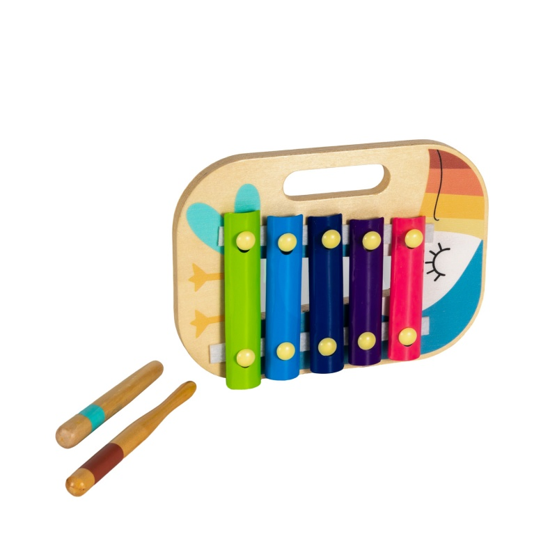 Educational Wooden Kids Musical Instruments Drum Wholesale Pink Drum Toys Set