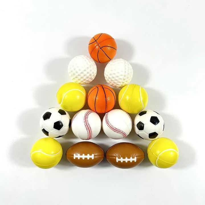 Bulk Mini Stress Balls for Kids (25 Pack) 2-3 Inch Soft Squeezable Fidget Toy Balls, Variety of Shapes &amp; Colors, for Kids Birthday Party Favors &amp; Goody Bag Stuf