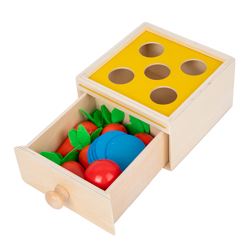 Kids Toy Baby Wooden Coin Box Ball Box Wooden Pulling Radish Toys Early Educational Learning Toy