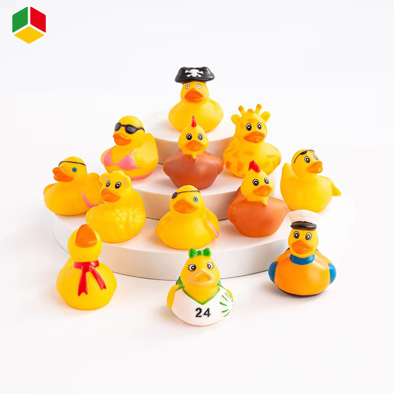 QS Duck Bath Toy Animal Set Colorful Floating Rubber Duck Borong Toys Mixed Floating Rubber Toys for Kids Duck Shape Yellow