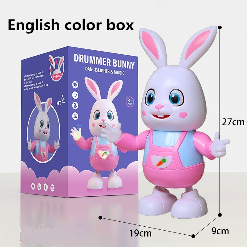 15+ Years Factory Funny Dancing Rabbit Lovely Action Figure with Music and Light for Kids for Easter Gift