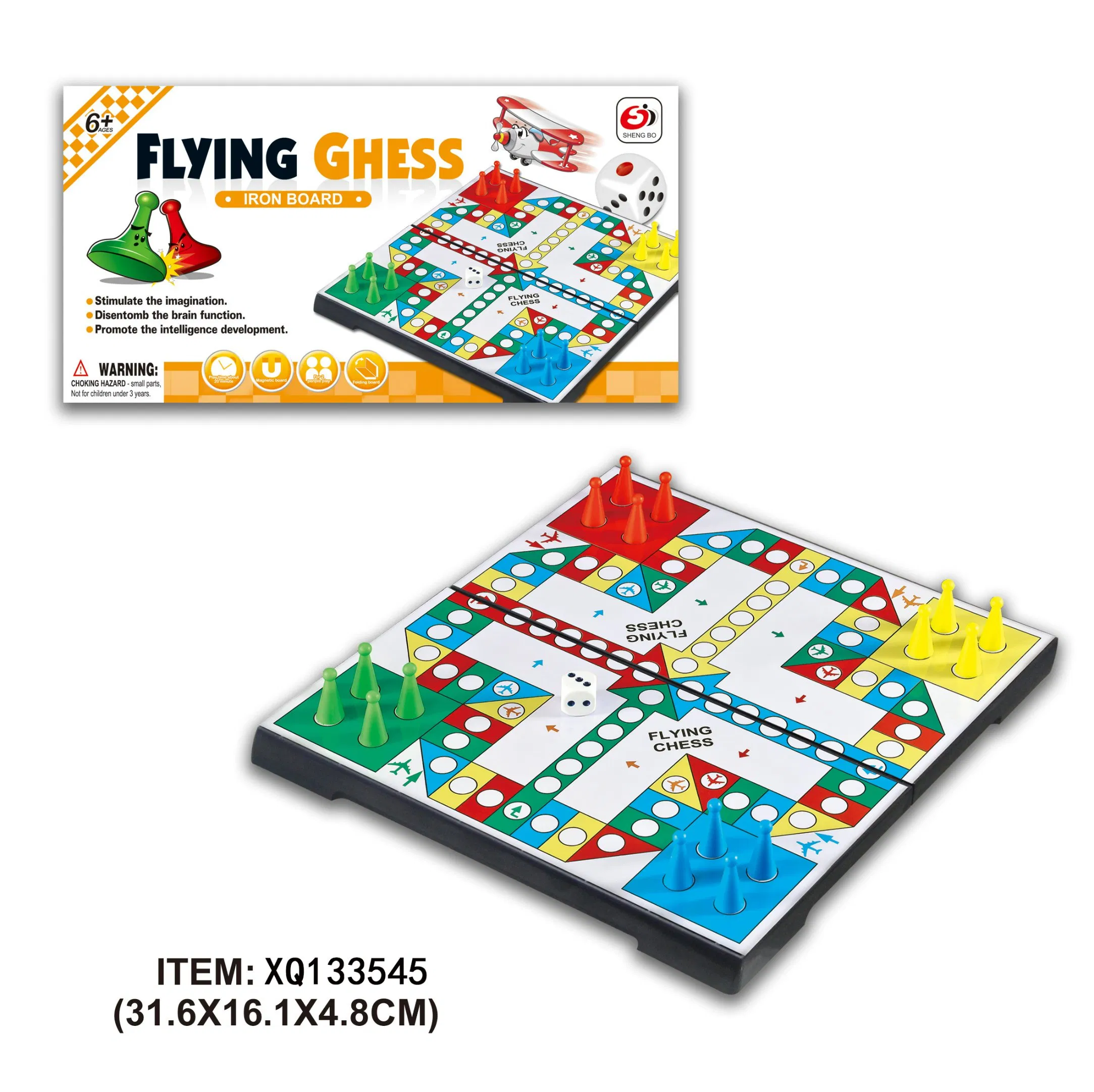 Children's Toys Magnetic Flying Chess Checkers Folding Board Puzzle Board Game