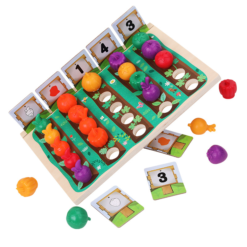Creative Wooden Montessori Farm Fruit Plantation Hand Eye Coordination Toys for Kids