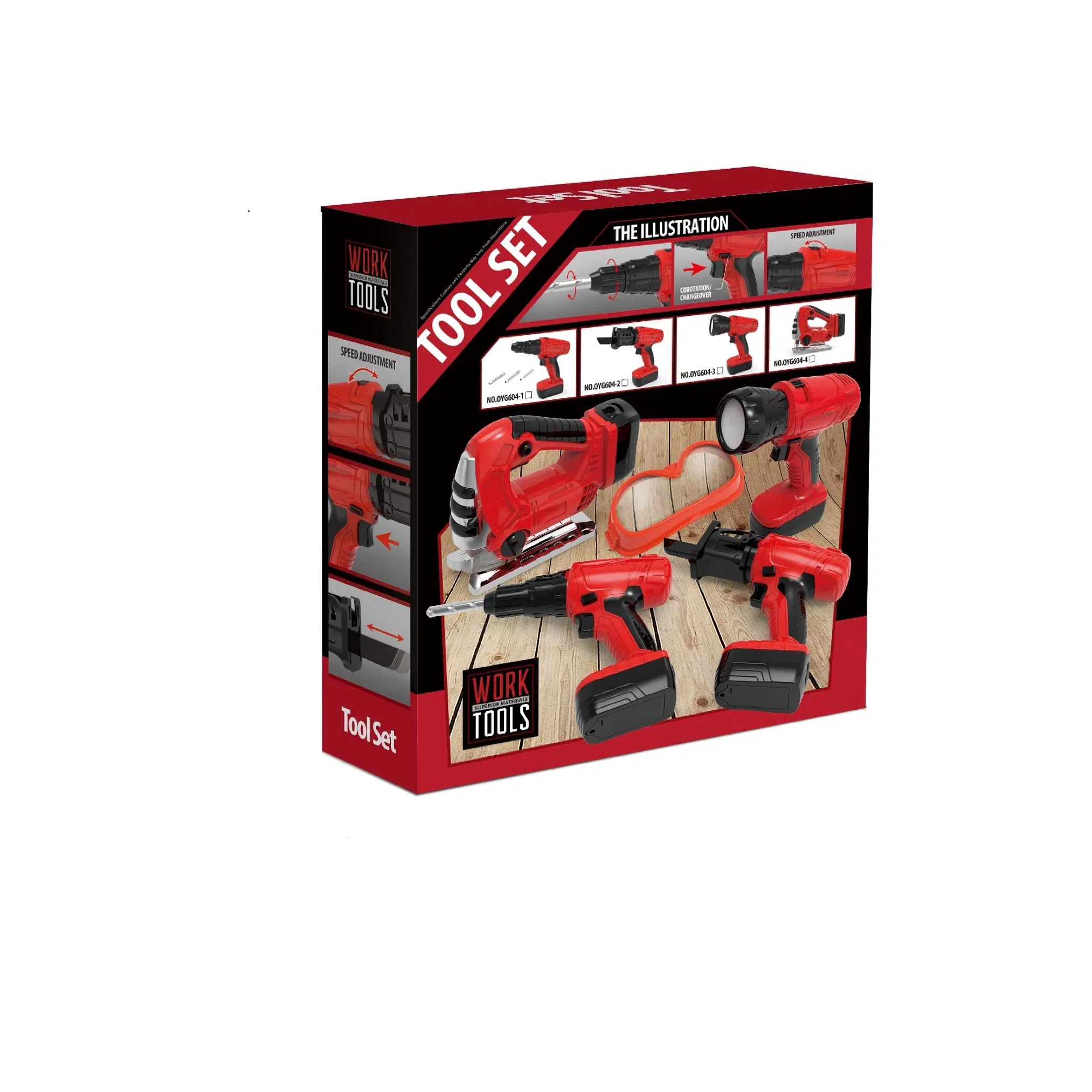 Simulation Power Tool Protective Goggles Set Electric Torch Flashlight Box Safety Glasses Set Tool Table Toy Pretend Play House Play Toys