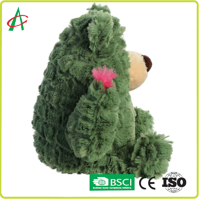 Aesthetic Appeal Comforting Cuddles Green Whimsical Cactus Bear Stuffed