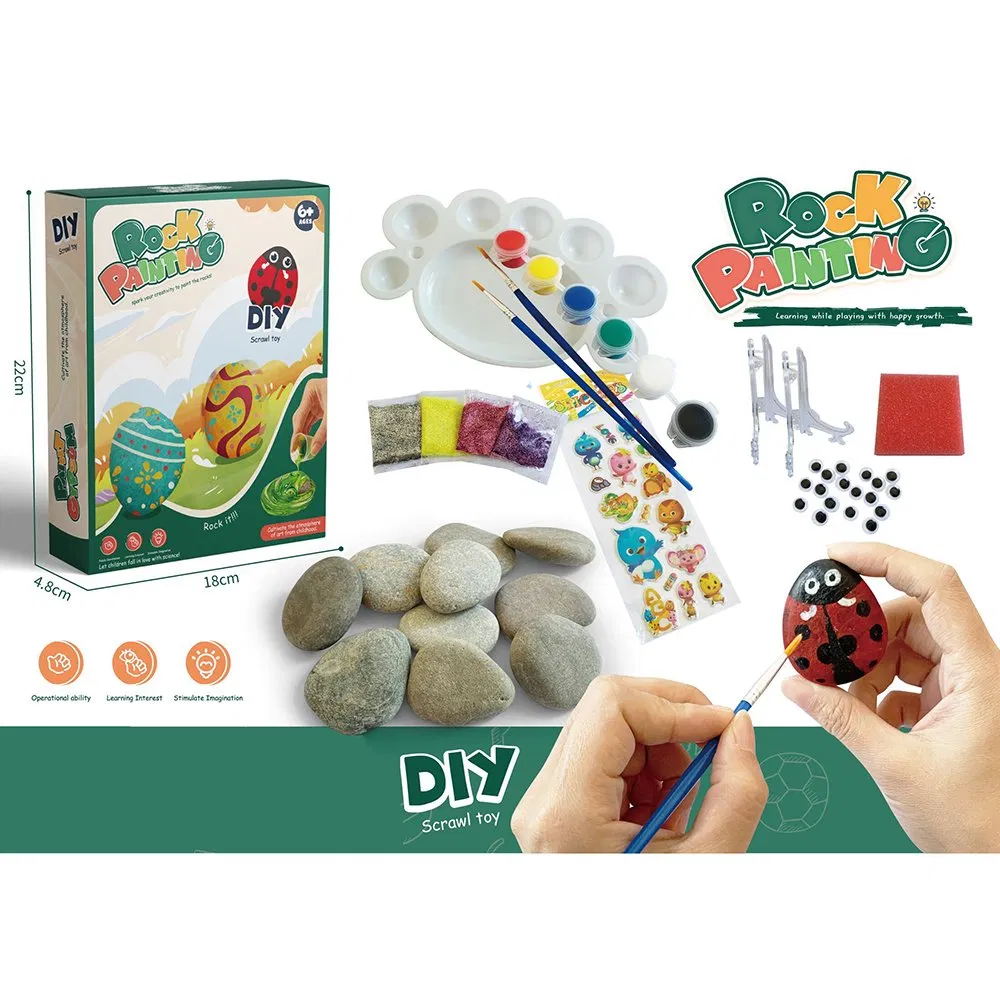Hot Sales New Arrive High Quality Early Educational Creative DIY Paint Drawing Art Crafts Kids Rock Painting Kit Toys