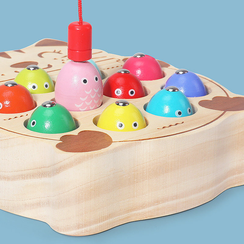 Eco-Friendly Magnetic Cat Fishing Game - Wooden Toddler Educational Toy