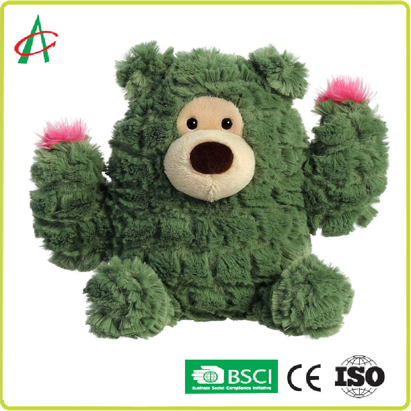 Aesthetic Appeal Comforting Cuddles Green Whimsical Cactus Bear Stuffed