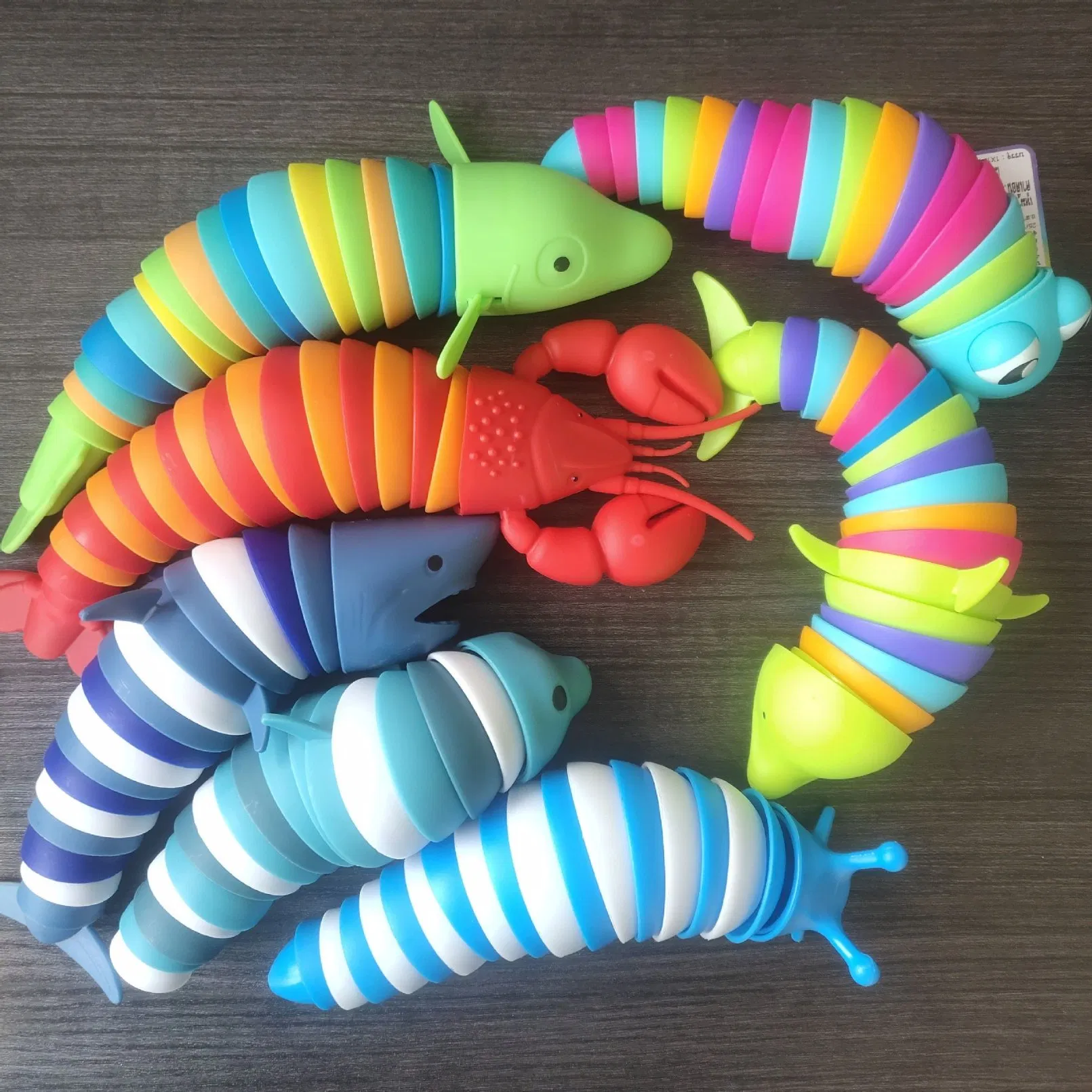 3D Articulated Stretch Shark Stress Reliever Hand Toy Fidget Slug Toy