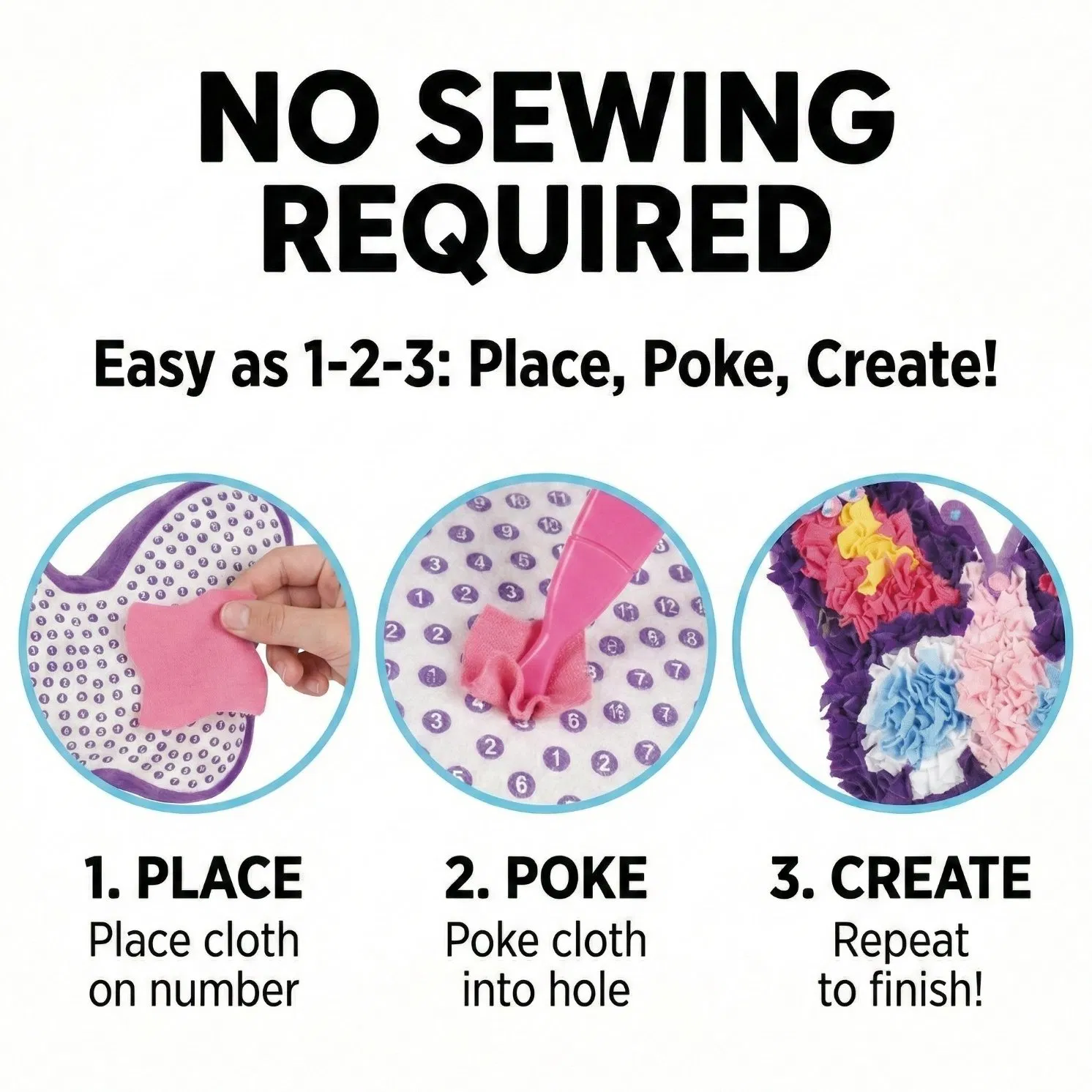 Aijh DIY Art Craft Kit Creative Plush Craft Handcrafted Hug Pillow Doll Kids Fabric Heart-Shaped Pillow Toys