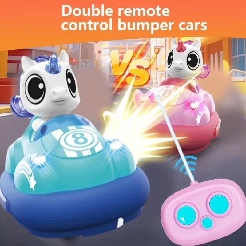 Remote Control Ejecting Bumper RC Car Toys for Toddlers with LED