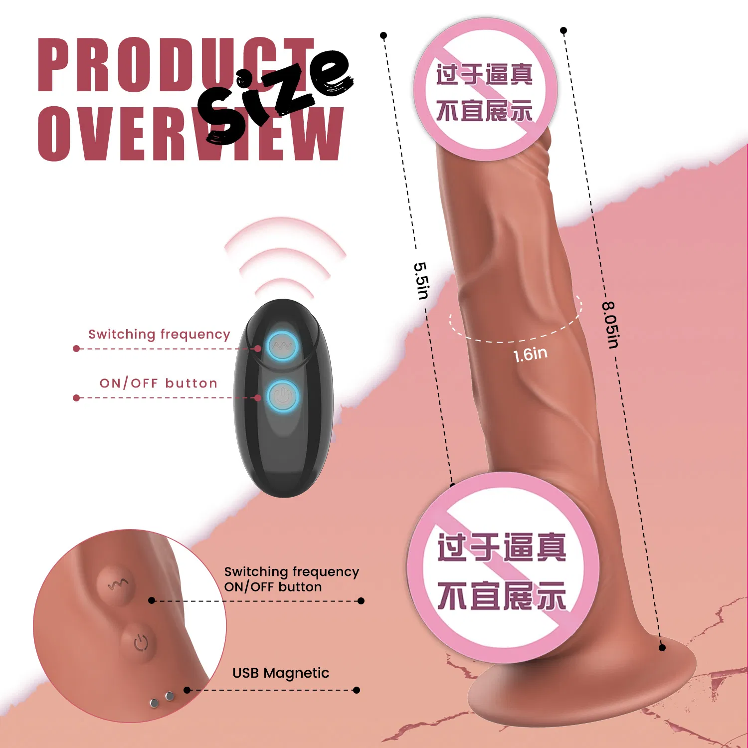 Wholesale Realistic Suction Cup Dildo Vibrator Lifelike Thrusting &amp; Vibrating Sex Toy for Women Remote Control