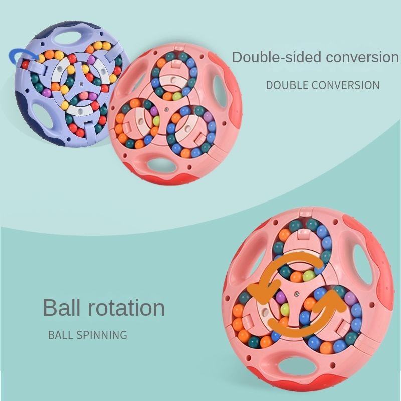 Zhiqu Double-Sided Fidget Spinners Custom Early Education Plastic Finger Hamburger Cube Gyro Finger Puzzle Rotating Magic Bean