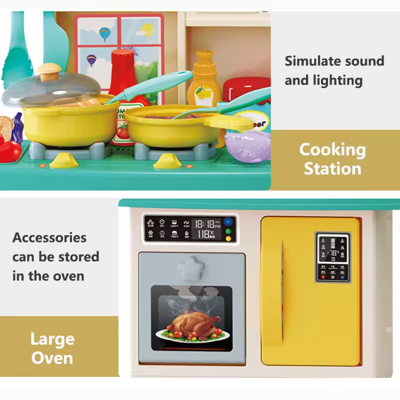 Kitchen Toys Cooking Pretend Play Juguetes Set Children's Toys Spraying Kitchen Set Toys