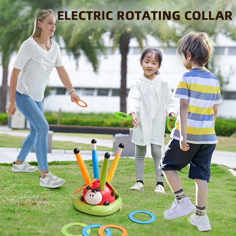 3 in 1 Musical Jump Rope Stomping Launch Rocket Launcher Ring Toss Game Sport Toys