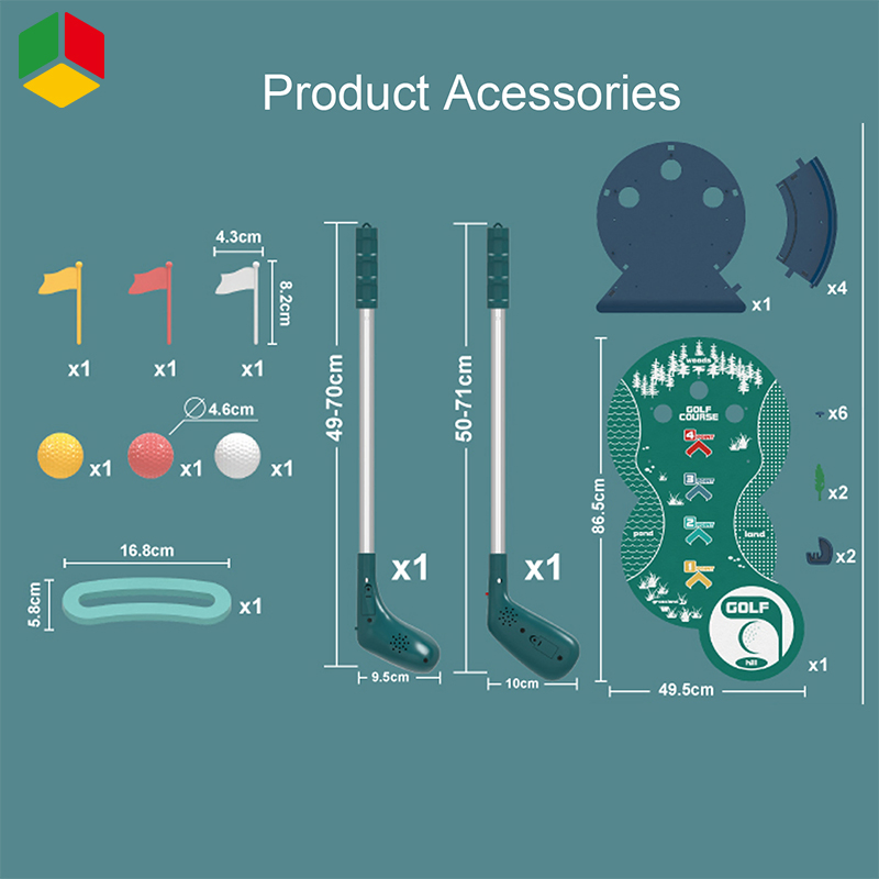 QS Juguetes Customized Golt Sport Club Game Toy Children Education Outdoor Electric Telescopic Club Assembled Kids Play Mini Golf Set Toys