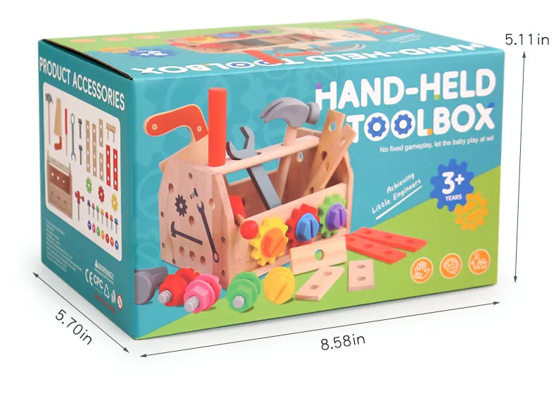 Educational Wooden Play Pretend Toolbox Set 11