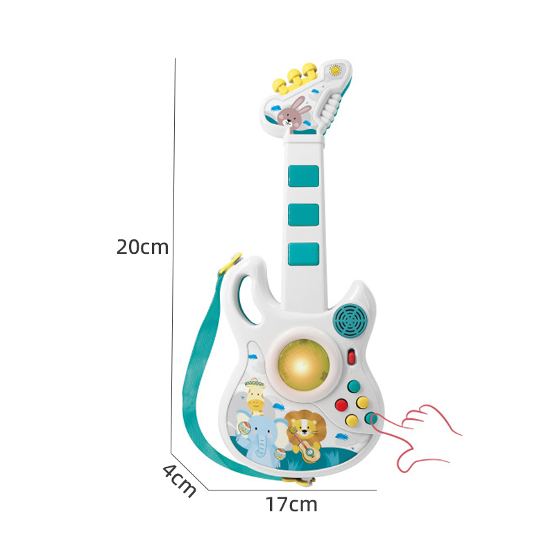 Baby Early Learning Music Instruments Interactive Gift Enlighten Kids Guitar &amp; Microphone Toy Set with Lights Sound Effects