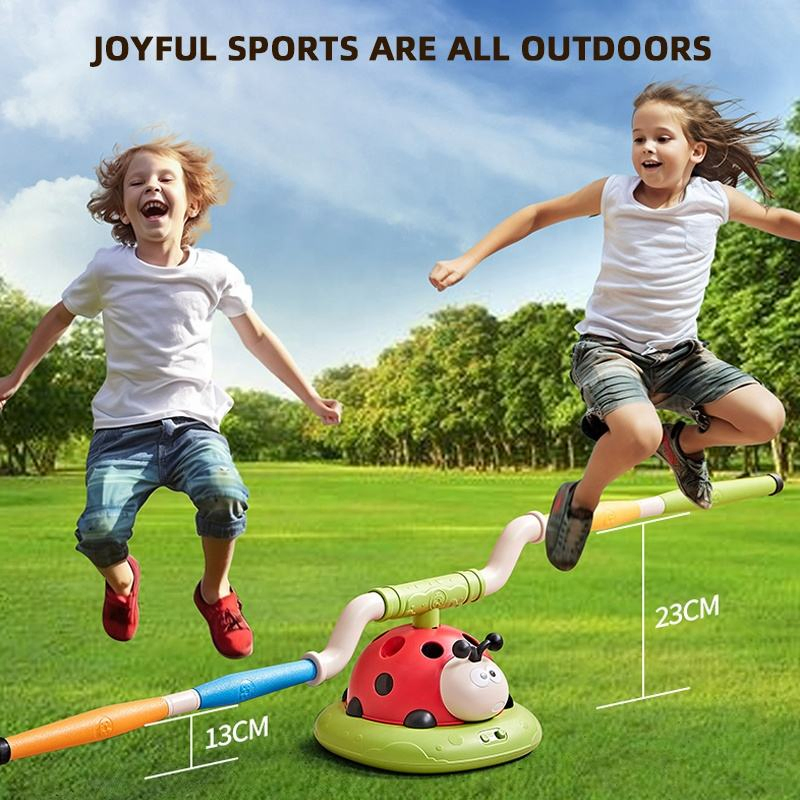 3 in 1 Musical Jump Rope Stomping Launch Rocket Launcher Ring Toss Game Sport Toys