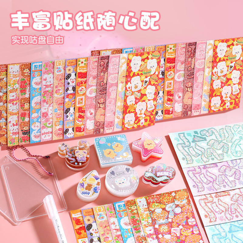 Birthday Gift Box for Girls - Creative Sticker Art Set with Fire-Themed Paint Cards DIY Paste Craft Kit, Party Favors, Arts &amp; Toys for Kids Ages 5-8