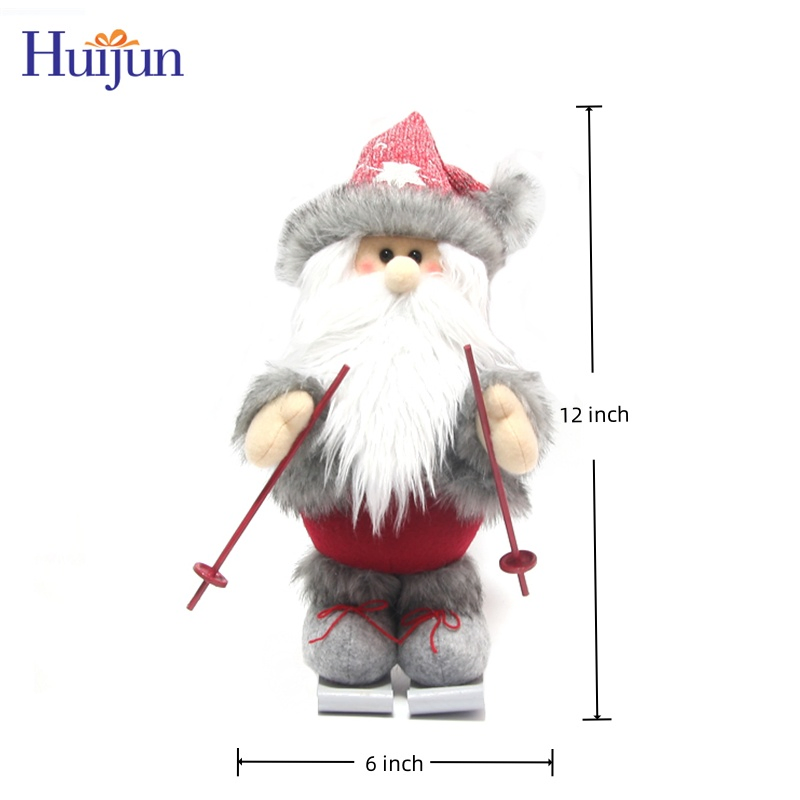 Wholesale Set of 3 Sleigh Santa Claus Navidad Stuffed Christmas Plush Snowman Reindeer Standing Doll for Xmas Holiday Home Decor