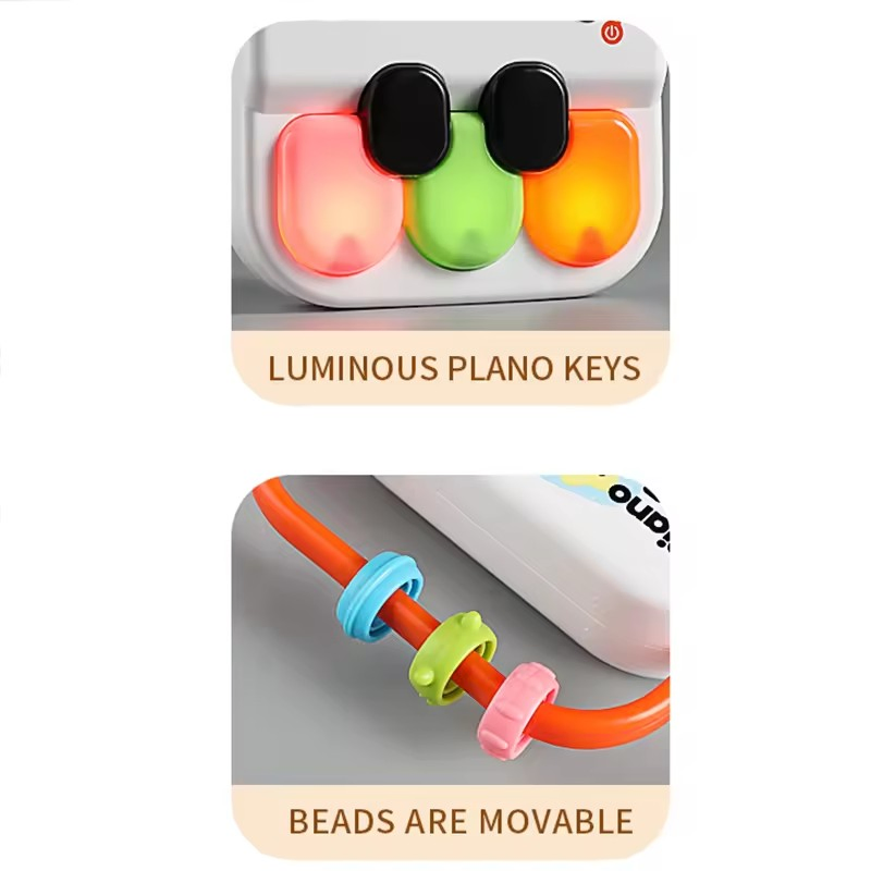 2 in 1 Multifunctional Early Educational Baby Musical Instrument Beaded Piano Toys