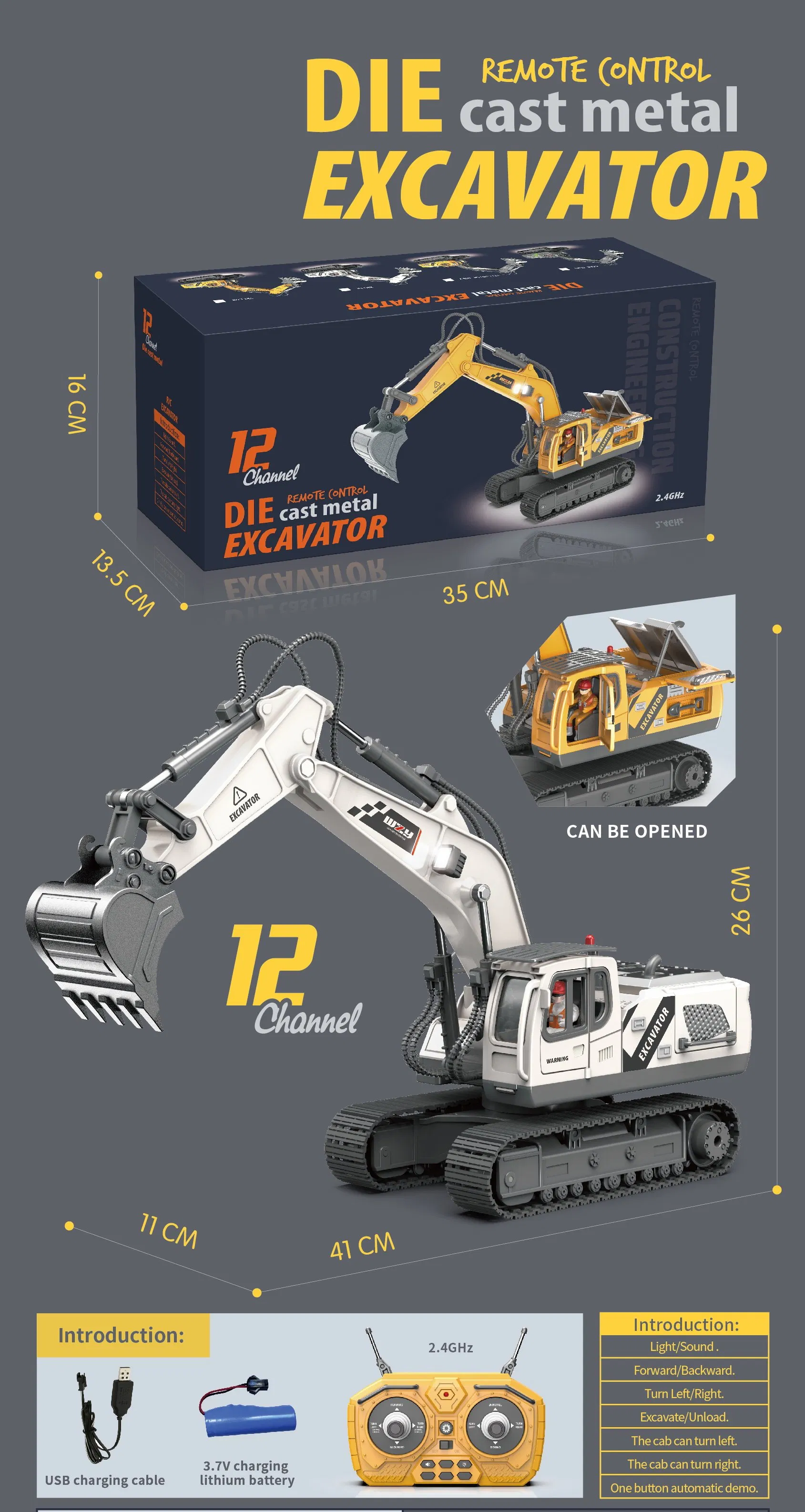 Excavator Toy View 9