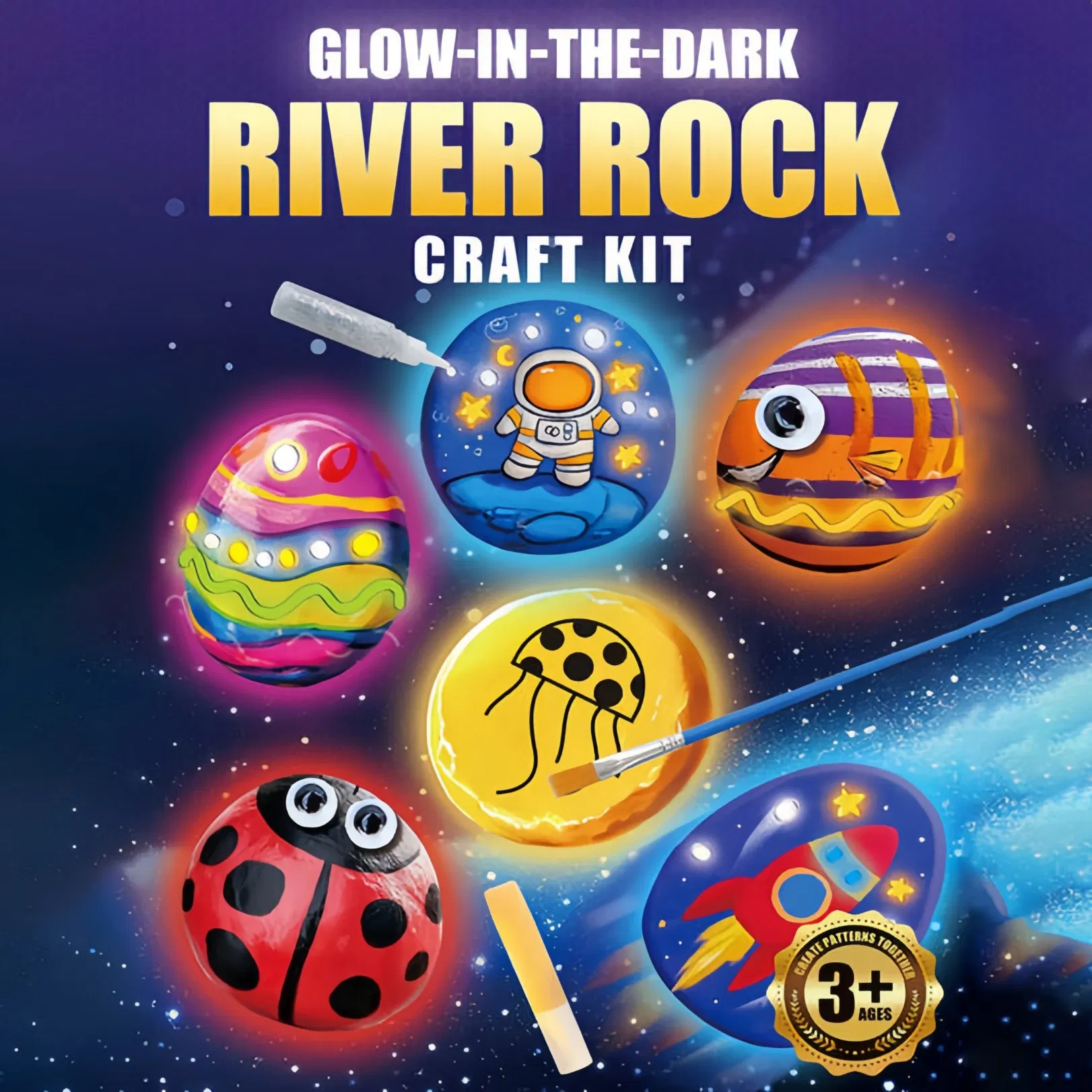 Wholesale Creative Glow in The Dark Rock Painting Set for Children's DIY Art Educational Toy