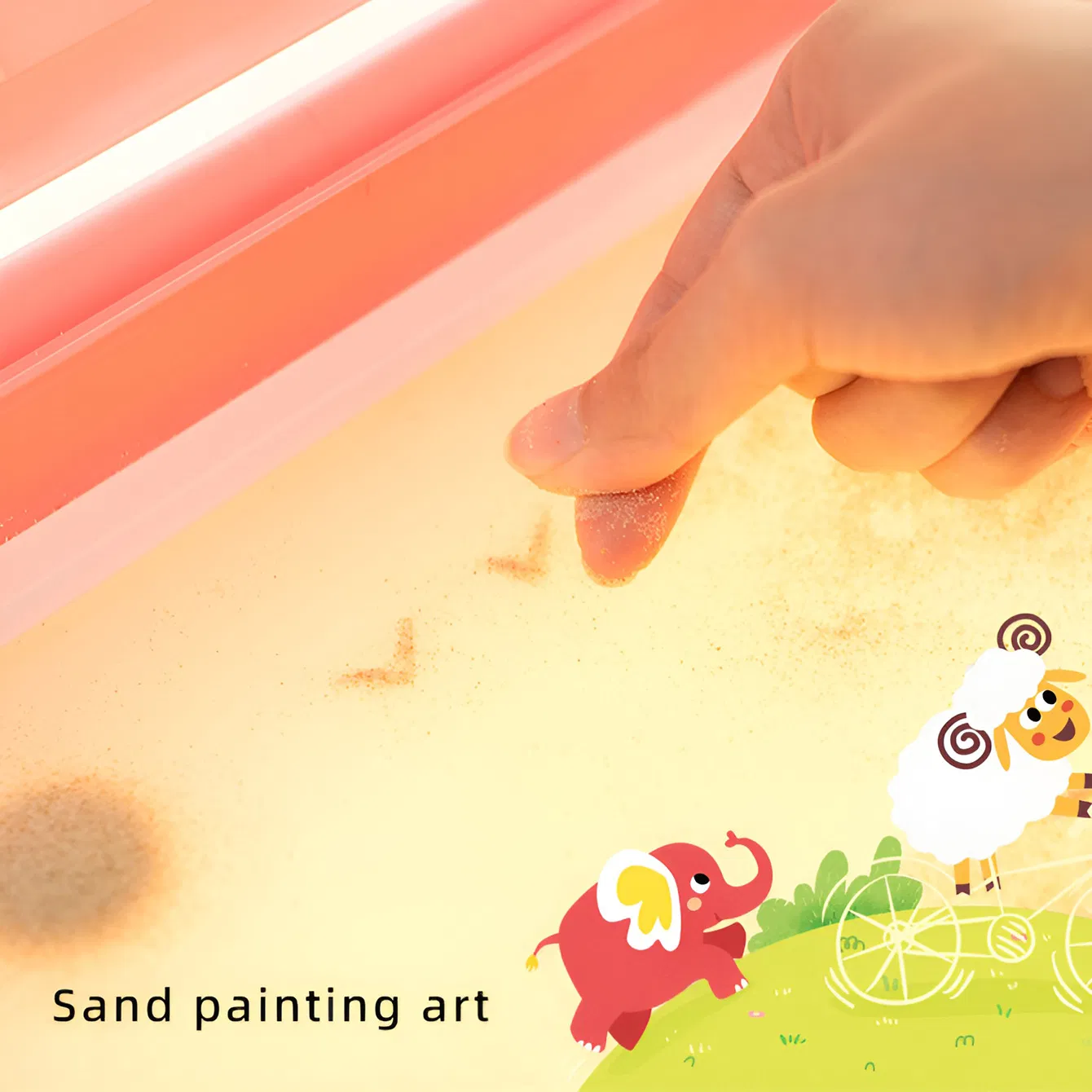 Hot Selling Kids Sand Art Table Craft Toy Graffiti Light Table Set with Sand Creative DIY Toys for Children