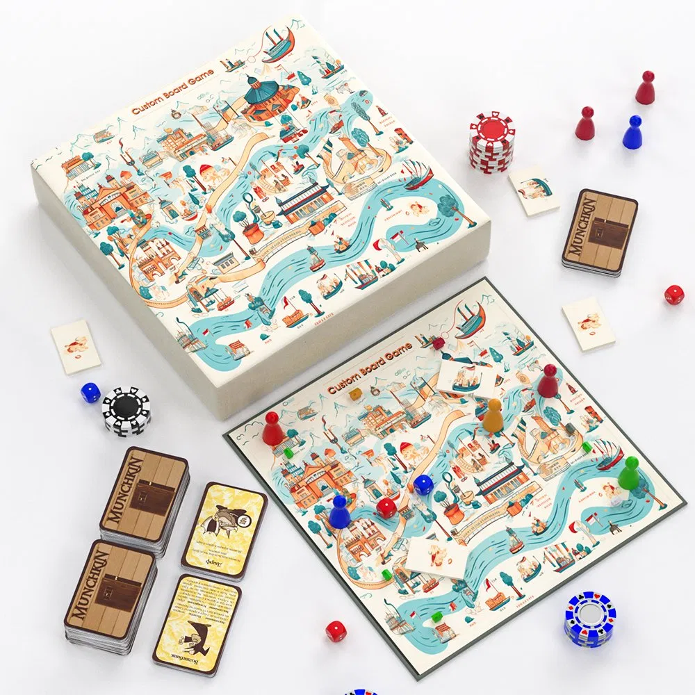 Custom Board Games Design Logo Printing Wealth Paper Card Education Board Game