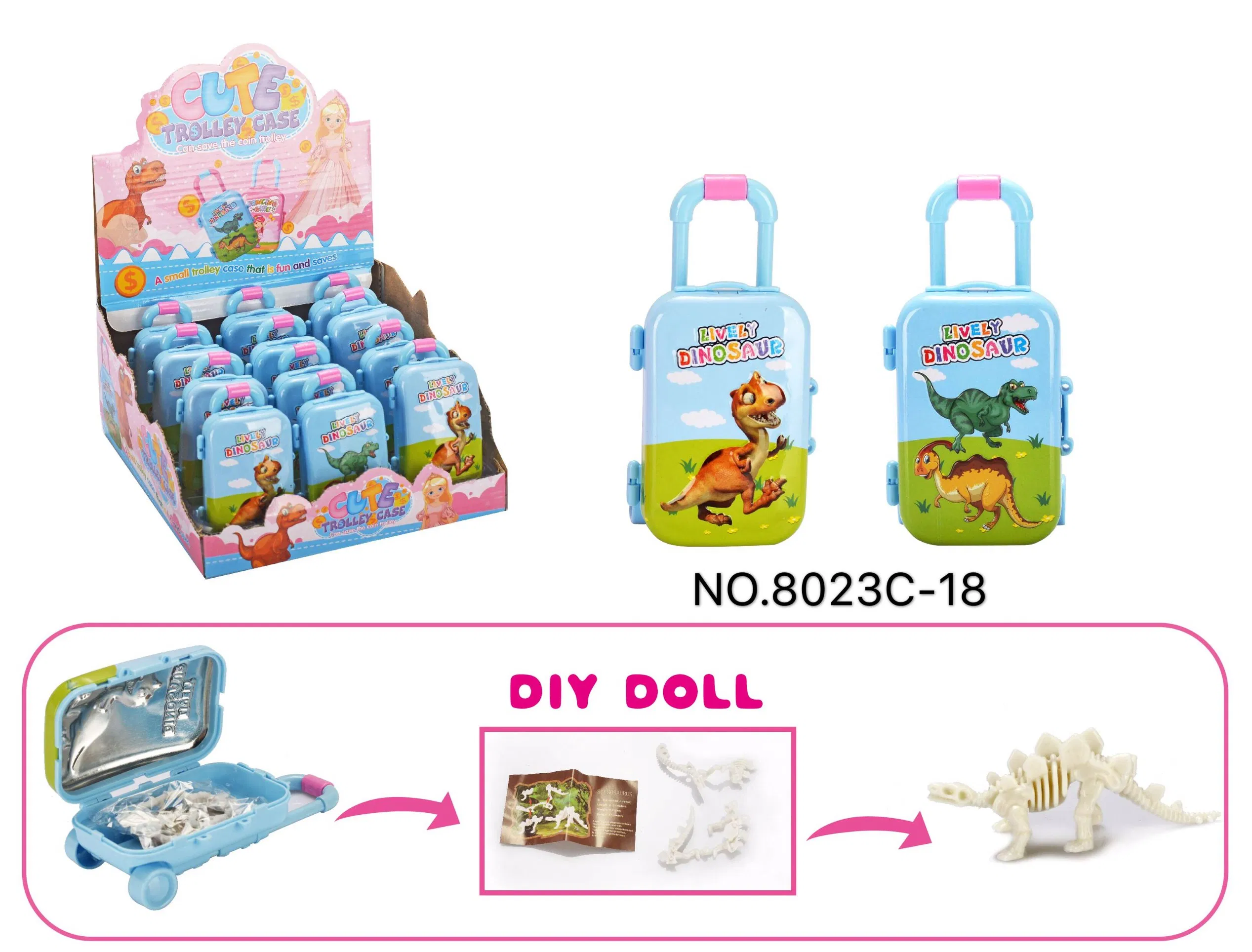 Fashion Girl DIY Doll Packed in Mini Trolley Case Luggage Shaped