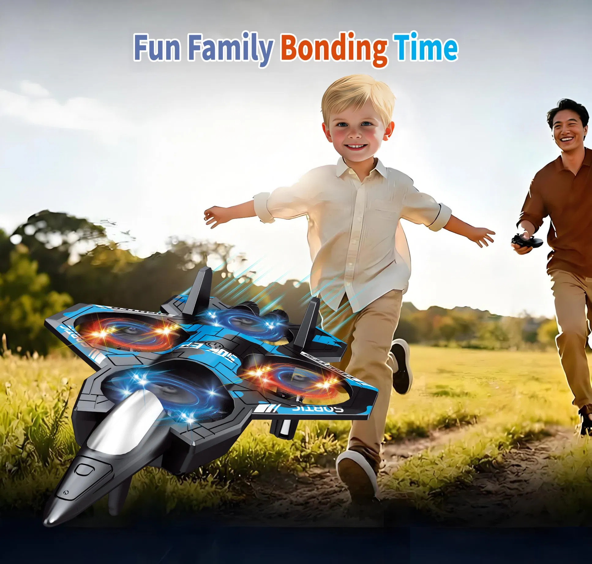 RC Toy Plane 2.4G Remote Control Foam Aircraft Toy Four Axis Stunt Tumbling Fighter Charger Batteries Electric Plane ABS Airplane Wholesale Toys Brinquedos Infa