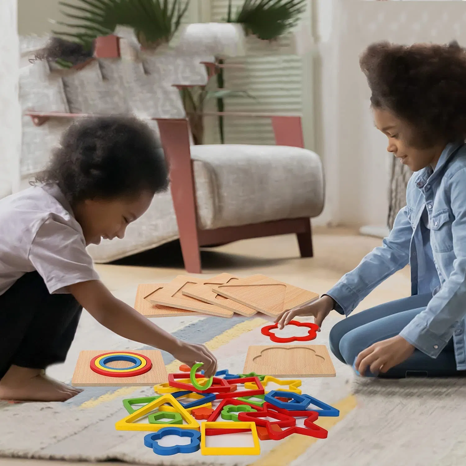 Explosion Children's Puzzles Wooden Toys Shape Classification Puzzle Puzzle Toys