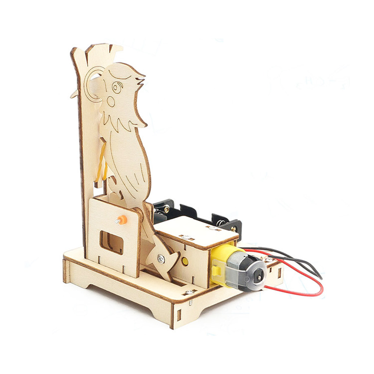 DIY Wooden Mechanical Woodpecker Children Handmade Building Model Toys Stem Fun Science Experiment Kit for Kids Gift