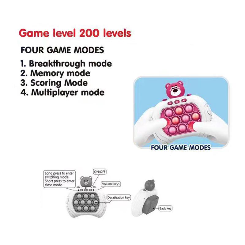 New Arrive Kids Hot Sale Wholesale Educational Stress Relief Fidget Parent-Children Interaction Plastic Electronic Handheld Bubble Quick Push Game Machine Toys