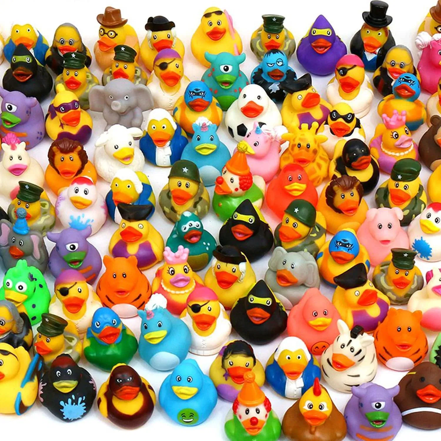 2" Bulk Floater Rubber Ducks for Kids - Baby Bath Toy Assortment