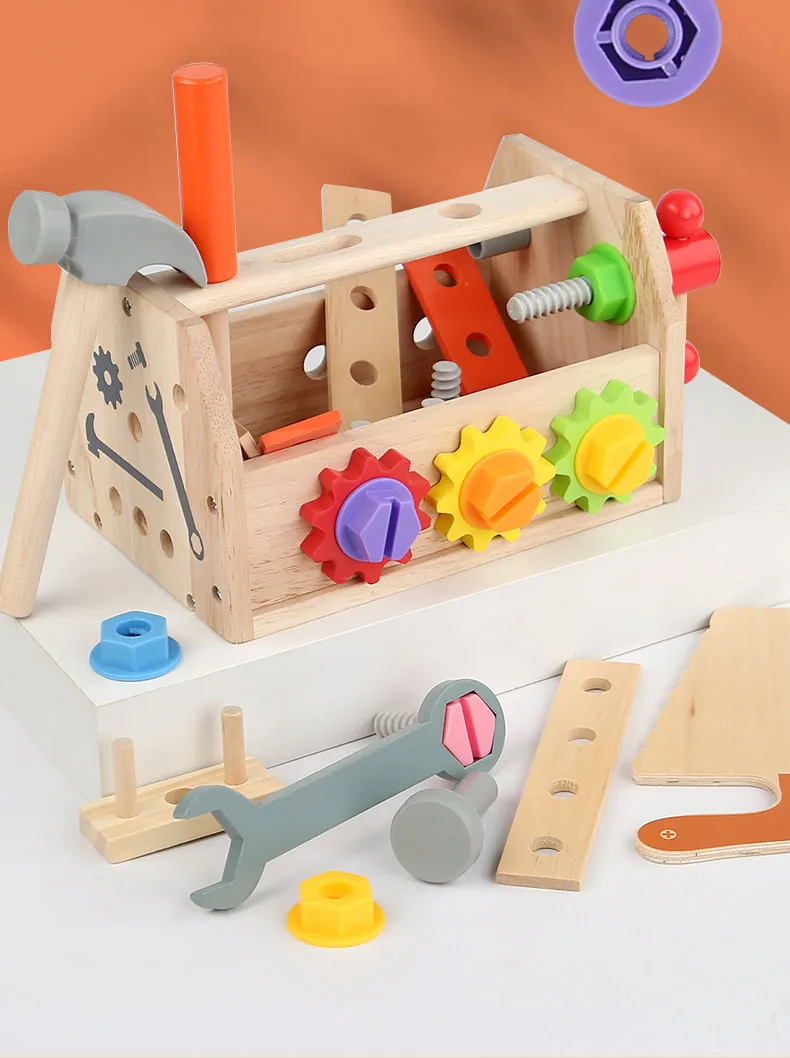 Educational Wooden Play Pretend Toolbox Set 4