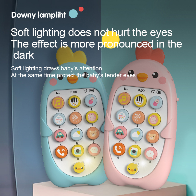 Early Learning Baby Mobile Phone Toy Music Light Analog Call Plastic Cellphone Chinese and English Bilingual Toy Phone for Kid