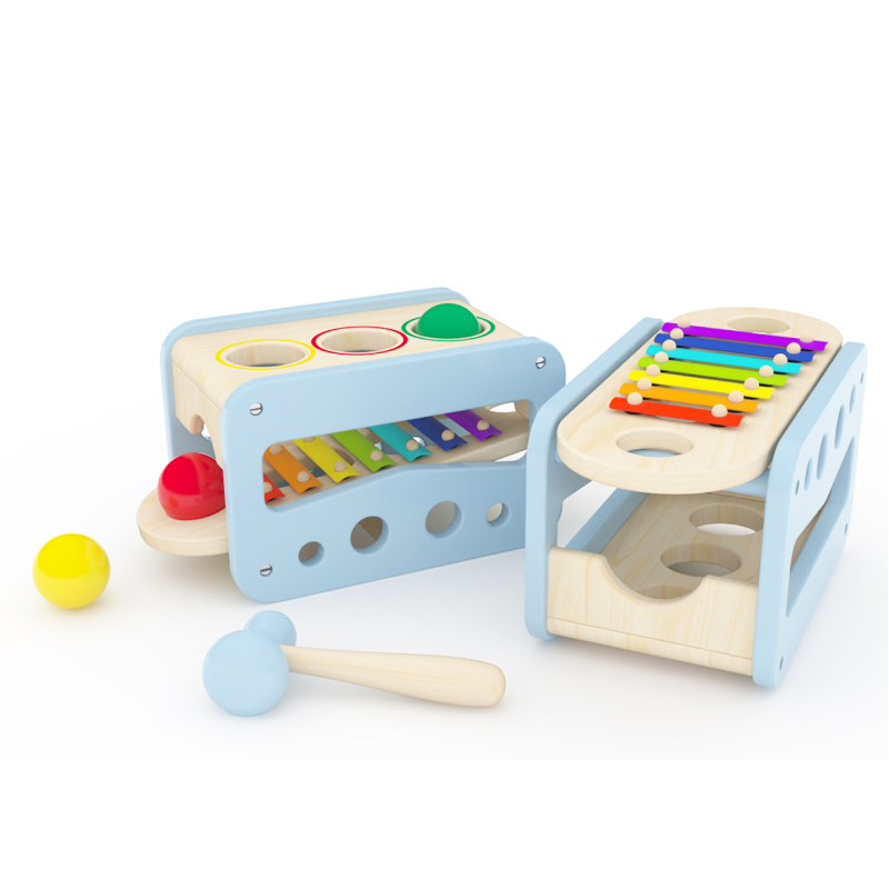 Wooden Toy Pound and Tap Bench Children Hand Instrument Xylophone Music Toy
