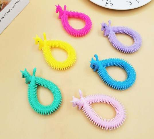 Stretchy TPR Kids Unicorn Fidget Bracelet Pull String Flexible Monkey Noodle Anti Stress Toy