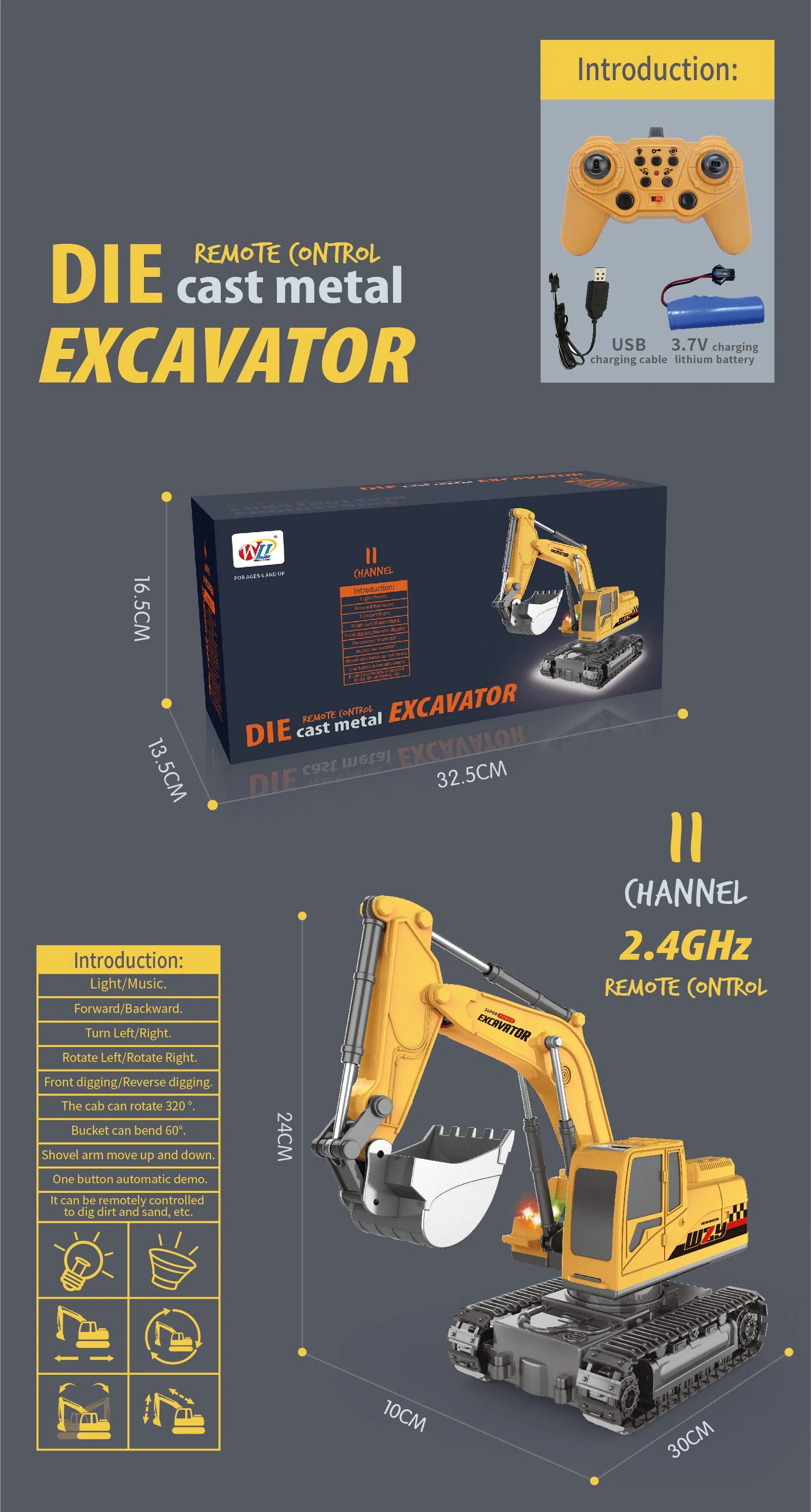 Excavator Toy View 6