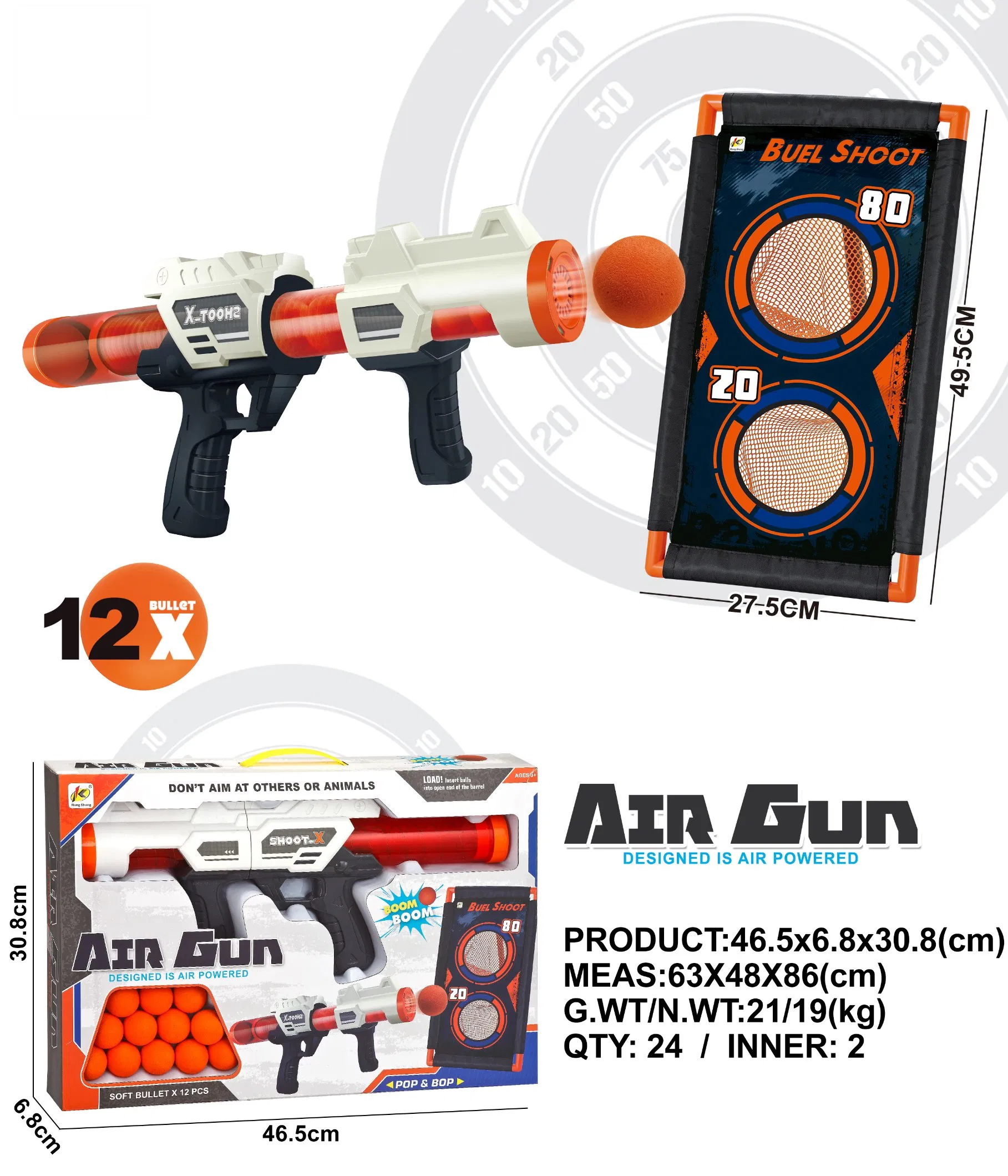 Xinbo Summer Sport Soft Air Gun with Bullets Shooting Foam Blasters Combat Play Boys Children Outdoor Indoor Game Toys