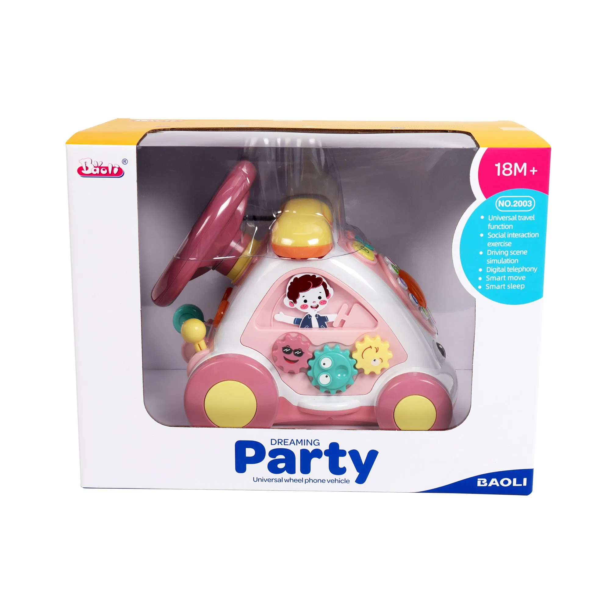 Baoli Baby Musical Car Universal Steering Wheel Game Educational Children Toy