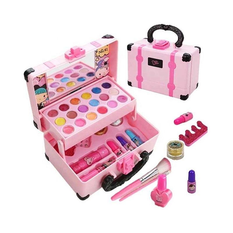 New Arrive Kids Toy Plastic Toy Pretend Play Mini Makeup Kit Set with Beauty Carry Case Toys